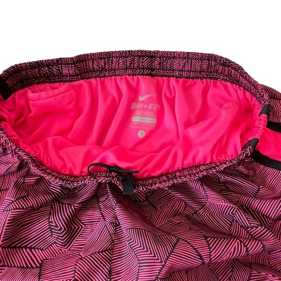 Nike Dri-fit Tempo Pink & Black Patterned Shorts with Embroidered Logo Sz. Small - Picture 5 of 7
